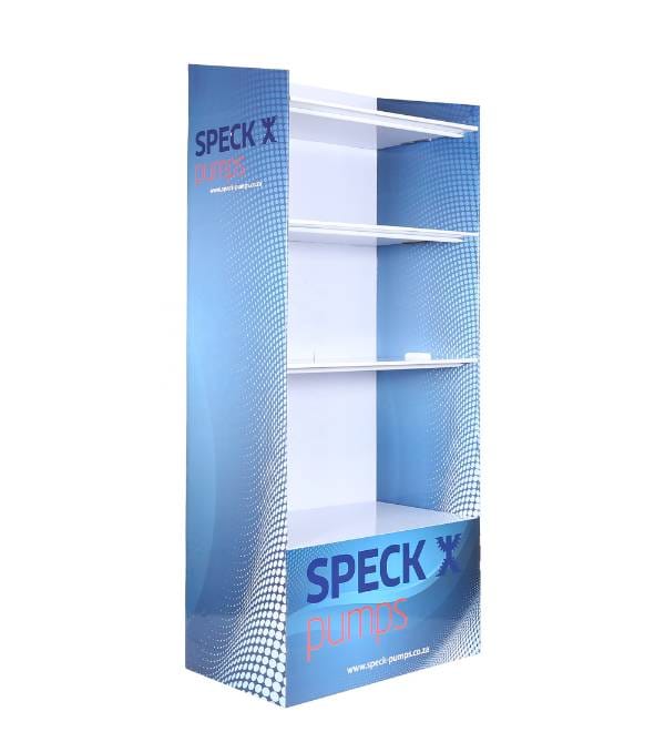 speck pumps custom cardboard display