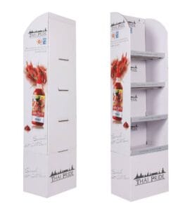 sriracha sauce cardboard display stand