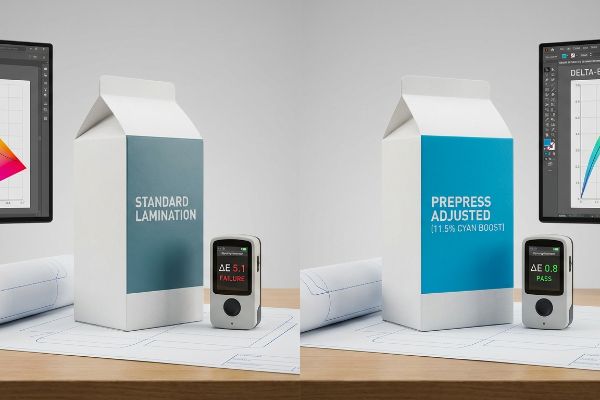 A white carton with a teal-blue label marked