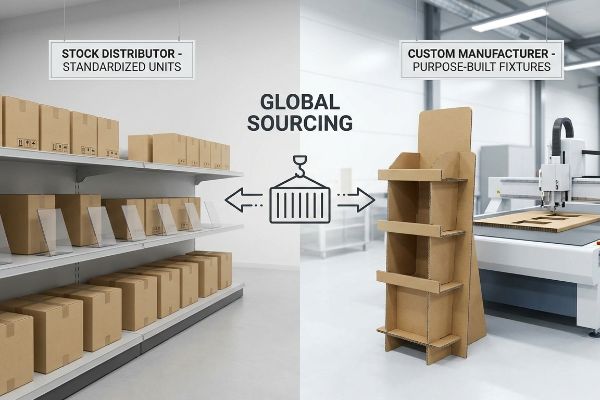 Global Sourcing links Stock Distributor Standardized Units and Custom Manufacturer Purpose-Built Fixtures.