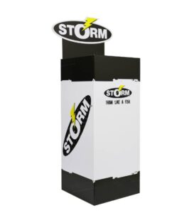 storm fishing tackle cardboard display