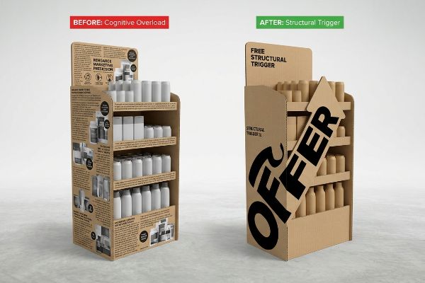 Brown corrugated displays compare 