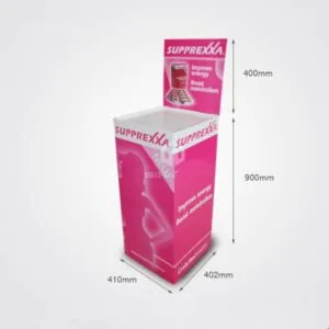supprexxa cardboard display technical dimensions