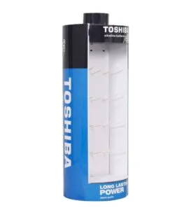 móc treo trưng bày bằng bìa cứng pin Toshiba