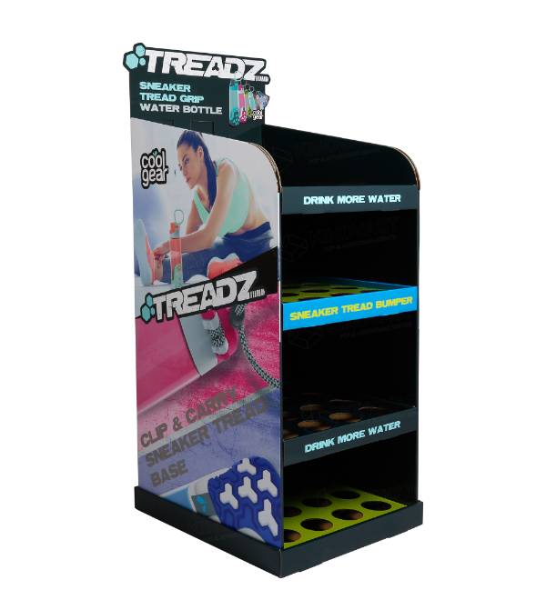 treadz water bottle cardboard display