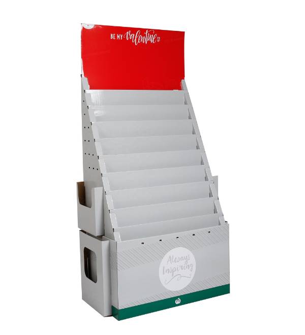 valentine greeting card cardboard display stand