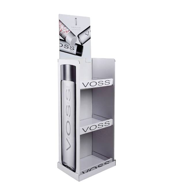 voss bottled water cardboard display