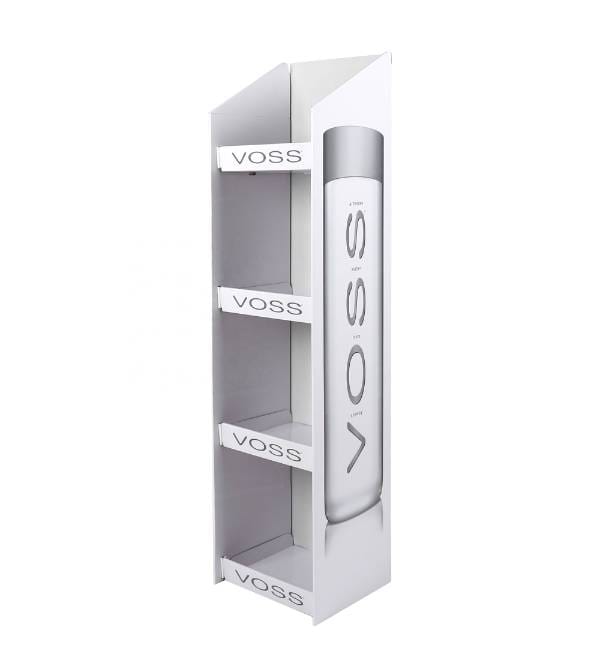 voss water 4 tier cardboard display