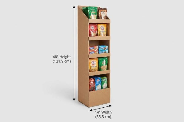 Brown corrugated Walmart sidekick display, 48