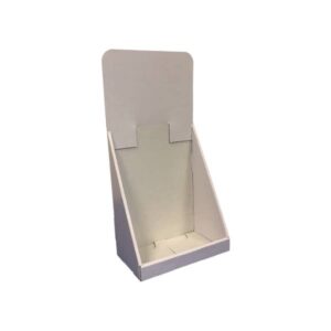 white cardboard counter display unit