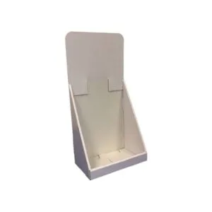 white cardboard counter display unit