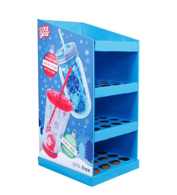 winter themed beverage cardboard display stand