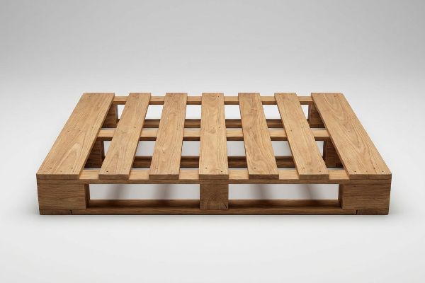 Light brown wooden pallet, a robust logistics platform for retail display, adhering to GMA standard dimensions.