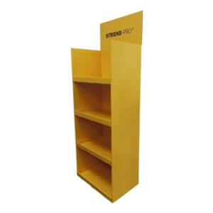 yellow strend pro 4 tier cardboard display