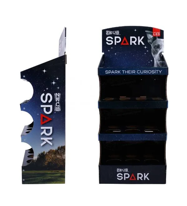 Zeus Spark, гофрированная торговая подставка, боковая сторона