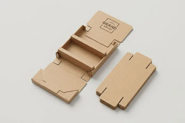 Flach verpacktes Display aus Wellpappe