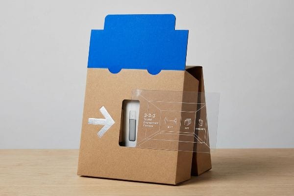 3-3-3 Spatial Formula Display Brown corrugated cardboard display with a blue die-cut truck header, showcasing the 3-3-3 Spatial Engagement Formula on a transparent overlay, detailing 30 FT, 3 FT, and 3 INCHES.