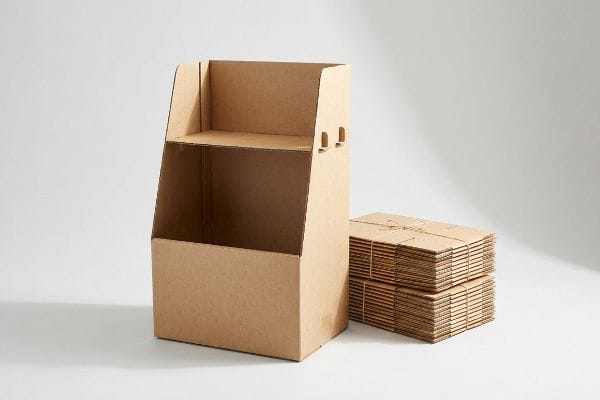 Картонные выставочные стенды оптом Собранные и упакованные в плоские коробки подставки из гофрированного картона для розничной торговли, демонстрирующие решения для оптовой упаковки.