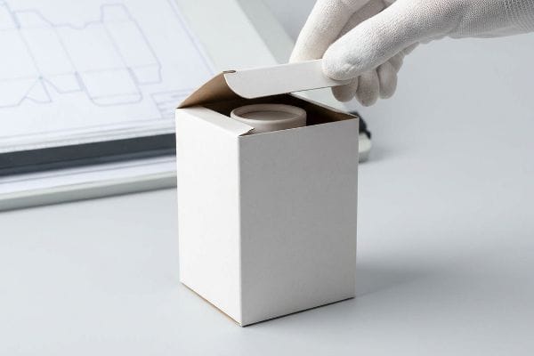 gloved hand opening tuck box cad