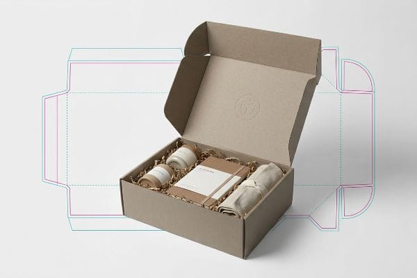 magenta blue dieline box