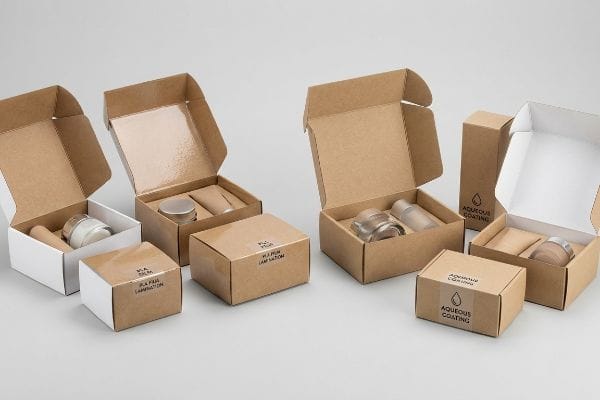 Sustainable Cosmetic Packaging Options Kraft paperboard cosmetic packaging options featuring Pla Film Lamination and Aqueous Coating for sustainable beauty.