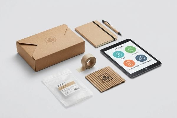 White folded box for Concept Communication, standard brown box for Convenience Cost, and a crushed 26ECT brown box for Cost decisions.