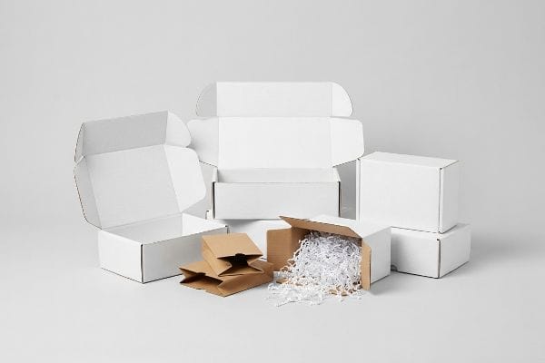white corrugated boxes filler