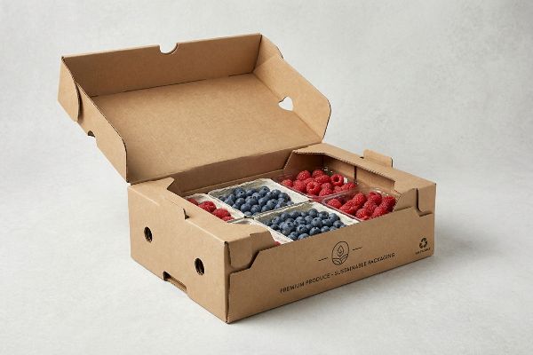 Blueberries Raspberries Shipping Packaging
